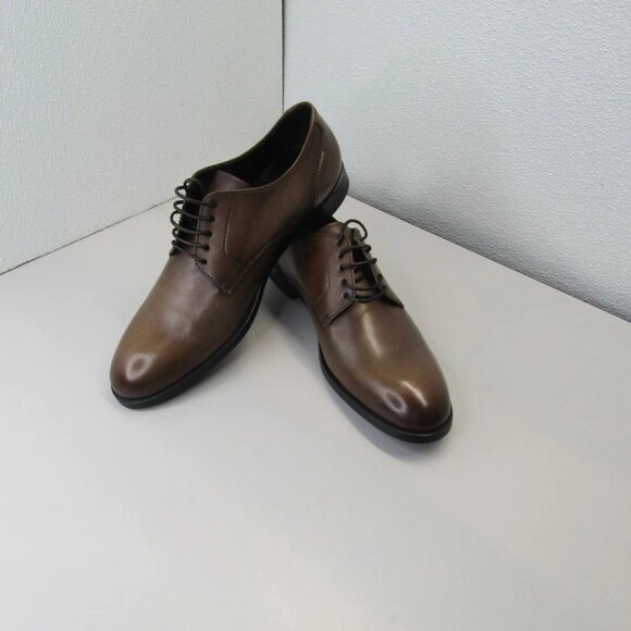 NEW ZEGNA Siena Flex Derby Shoes Brown Leather Lightweight Men’s Size 12 main image 4